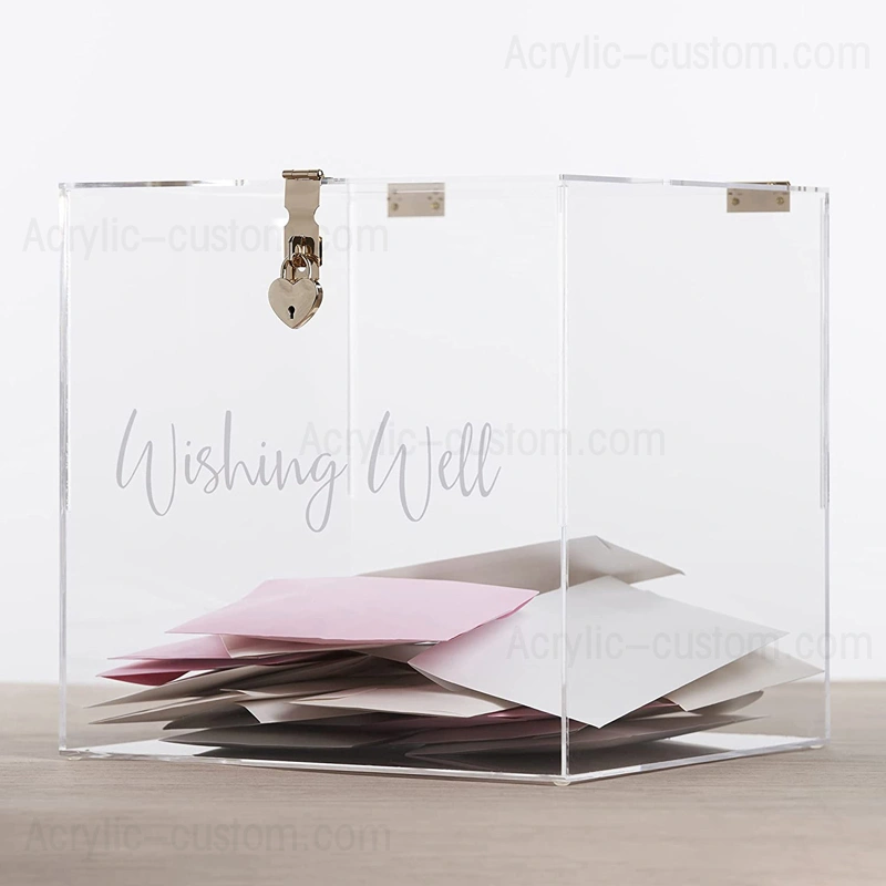 よく願う結婚式のための透明なアクリルギフトカードボックス 