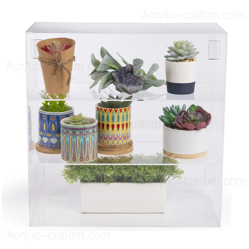 アクリルの陳列ケース、安全ドアが付いている透明なアクリルの陳列棚 