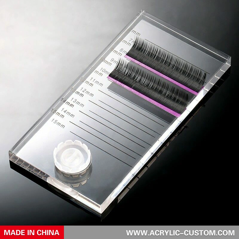 クリスタルラッシュパレットガラスまつげエクステタイル、接着剤スタンド付き 