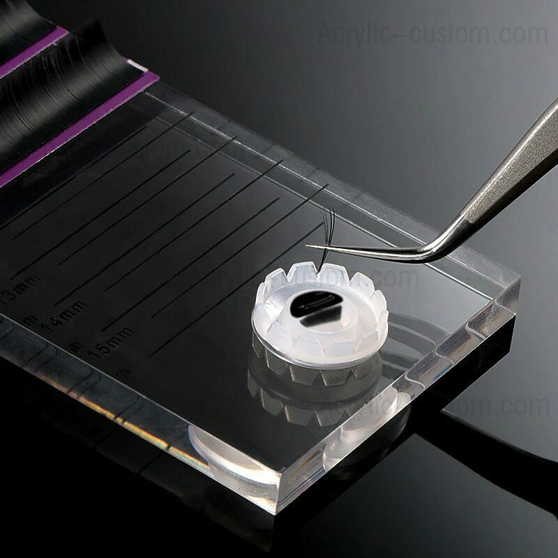 クリスタルラッシュパレットガラスまつげエクステタイル、接着剤スタンド付き 