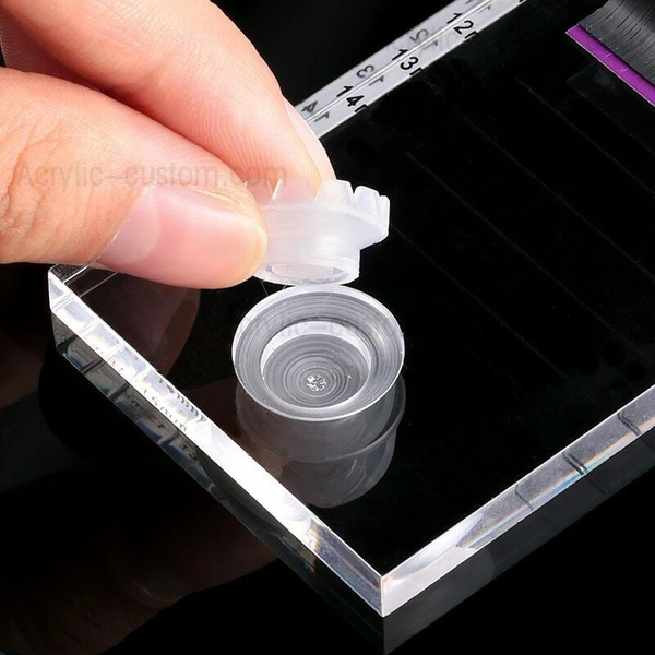 Crystal Lash Palette Glass Eyelash Extension Tiles with Glue Stand