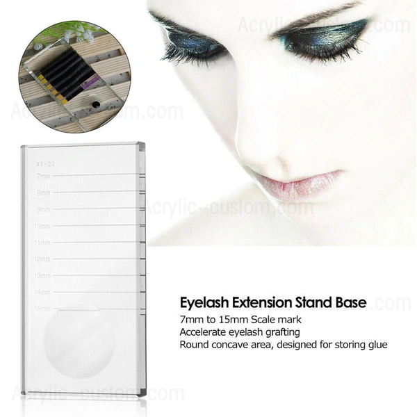 Crystal Lash Tile Glass Eye Lash Stand Pallet for Eyelash Extension Tile