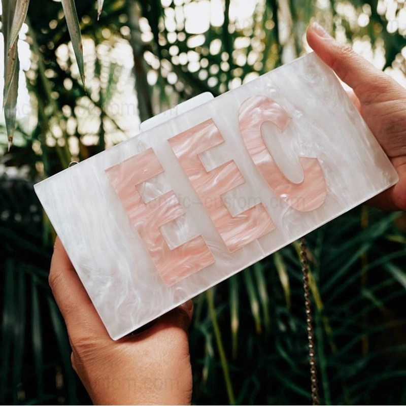 カスタムの小さなアクリルクラッチハンドバッグ| 女性のアクリルハンドバッグの財布