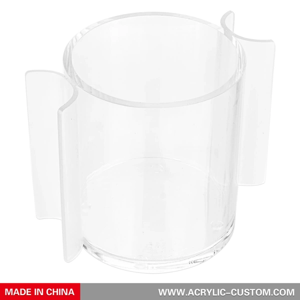 透明な丸いウォッシュカップルーサイトウォッシングカップ、2つのハンドル付き