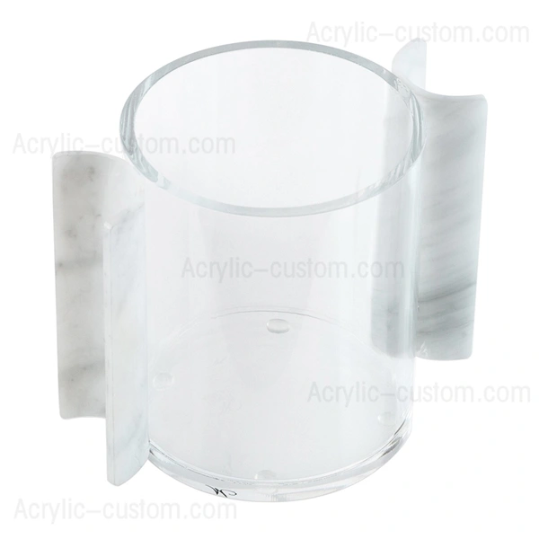 透明な丸いウォッシュカップルーサイトウォッシングカップ、2つのハンドル付き