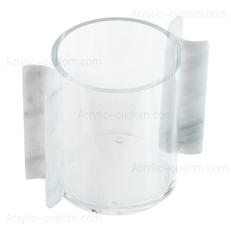 透明な丸いウォッシュカップルーサイトウォッシングカップ、2つのハンドル付き