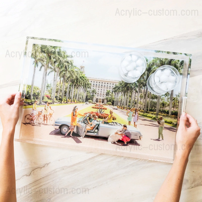 UV クリア アクリル トレイ - 滑り止めルーサイト トレイ