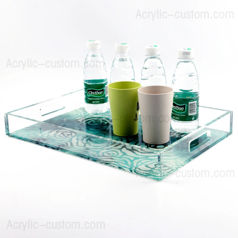 plateau en acrylique avec poignées - plateaux personnalisés en acrylique transparent