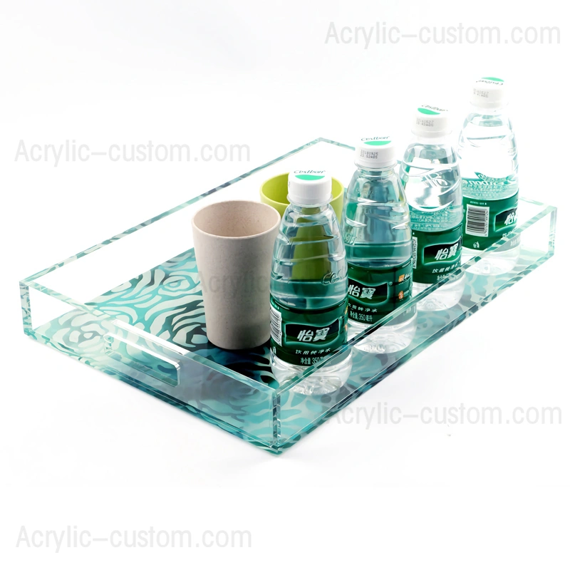 plateau en acrylique avec poignées - plateaux personnalisés en acrylique transparent