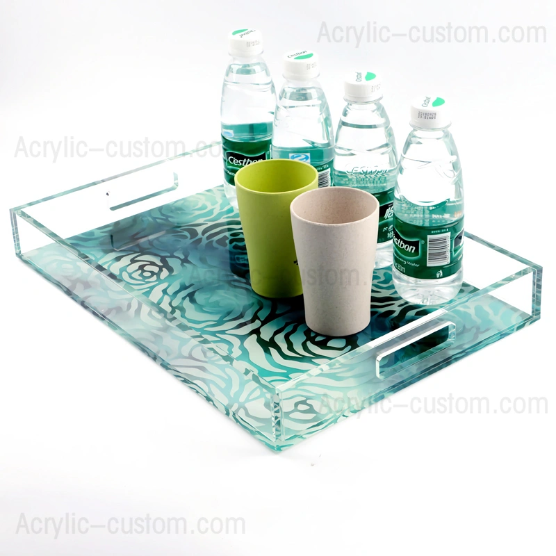 plateau en acrylique avec poignées - plateaux personnalisés en acrylique transparent