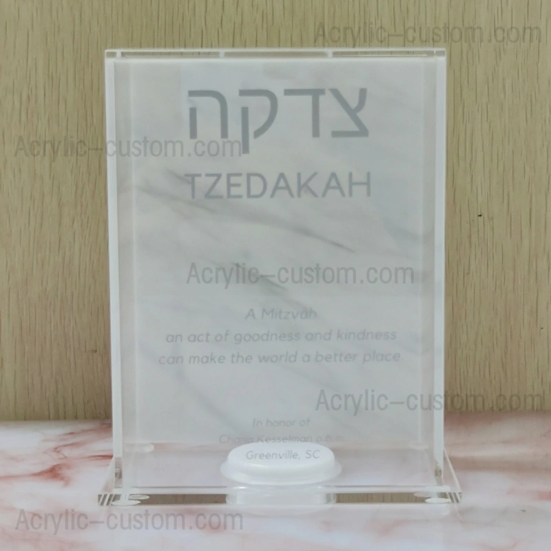 大理石 tzedakah ボックス - チャリティー アクリル貯金箱