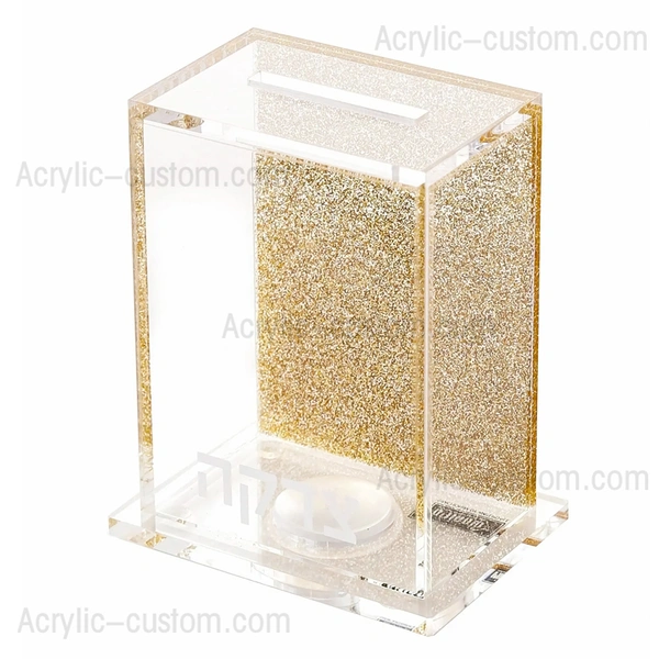 boîte de tzedaka paillettes - boîte de tzedaka lucite judaica