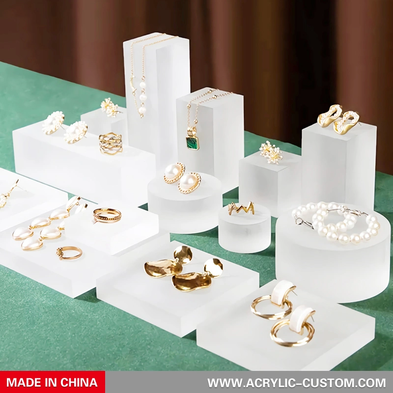 ジュエリーリングディスプレイブロック - つや消しプレキシガラスブロック