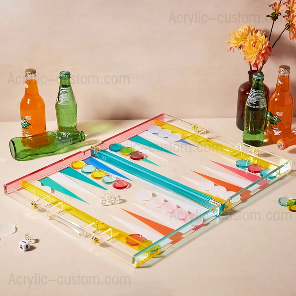 backgammon de lujo - juego de tablero de backgammon lucite