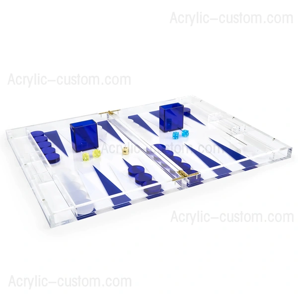 Acrylic Backgammon - Lucite Chess Board Game Set