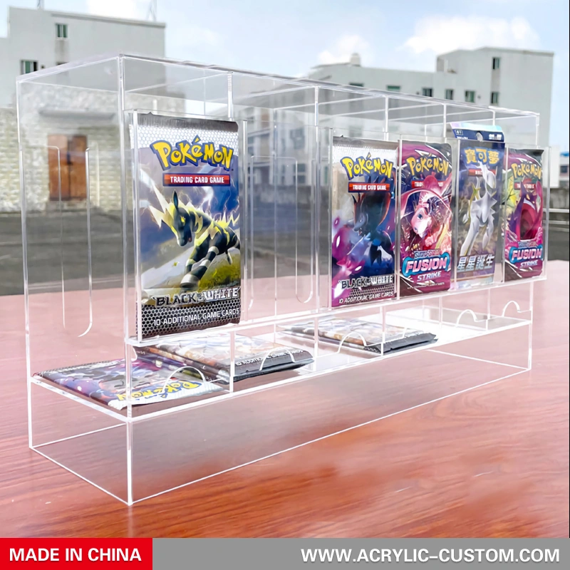Fabricant Custom 3 Fente du compartiment de chargement arrière en acrylique  transparent distributeur Pokemon booster de cartes - Chine 3 L'emplacement  de l'acrylique Pack Distributeur et 3 emplacement de l'acrylique Booster  Pack
