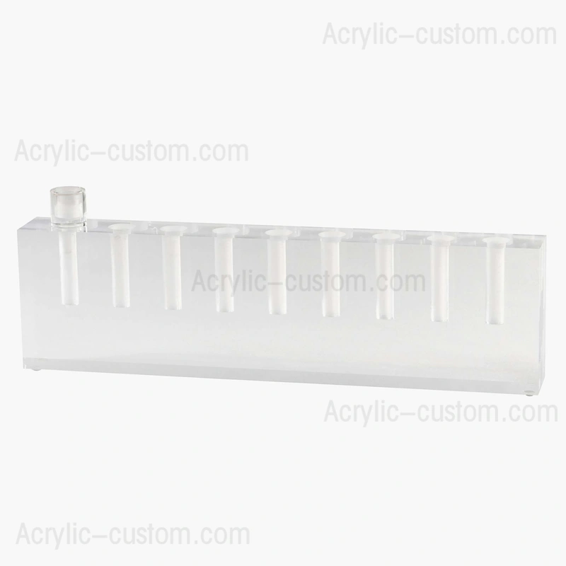 Hanukkah Acrylic Oil Menorah Lucite Candle Holder