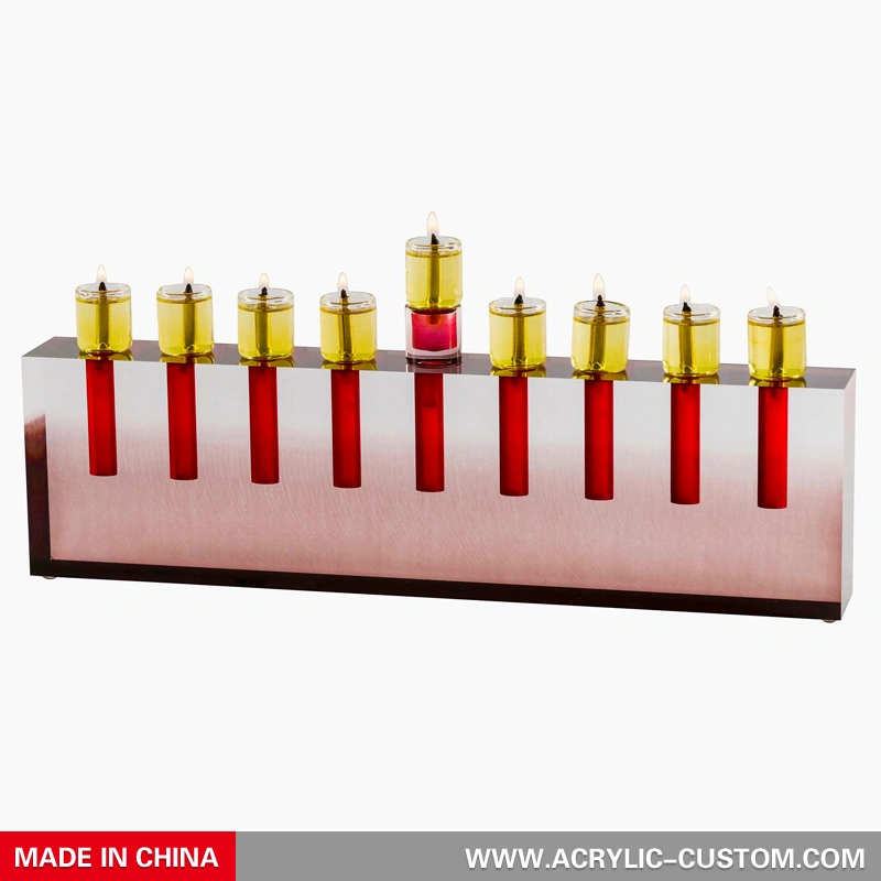 アクリル本枝の燭台 - ハヌカ オイル本枝の燭台