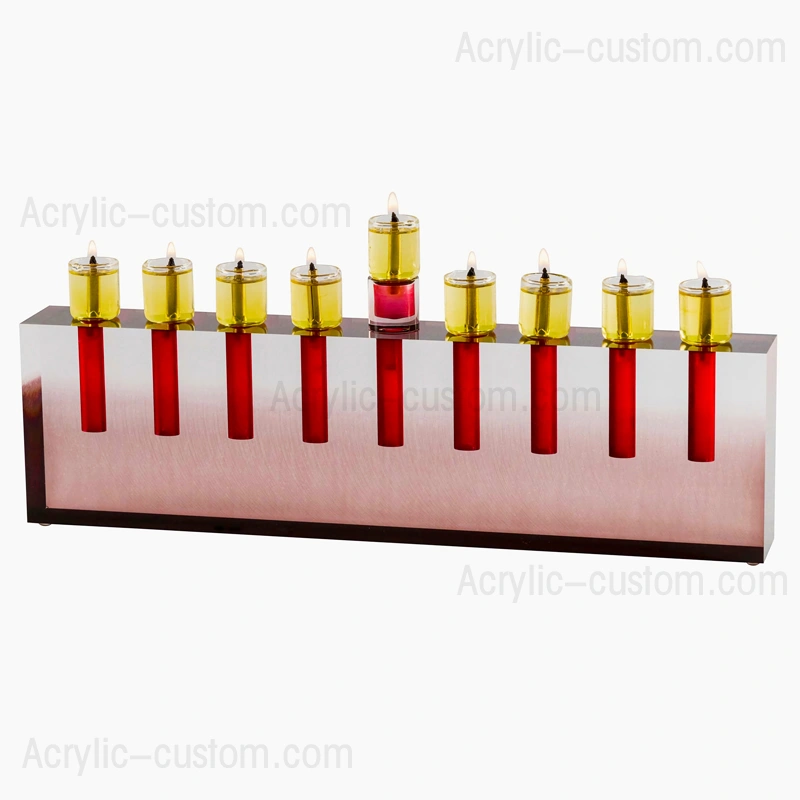 アクリル本枝の燭台 - ハヌカ オイル本枝の燭台