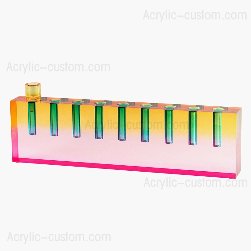 マルチカラー オイル本枝の燭台 - ハヌカ アクリル本枝の燭台