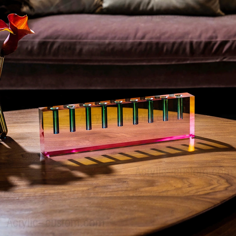 マルチカラー オイル本枝の燭台 - ハヌカ アクリル本枝の燭台