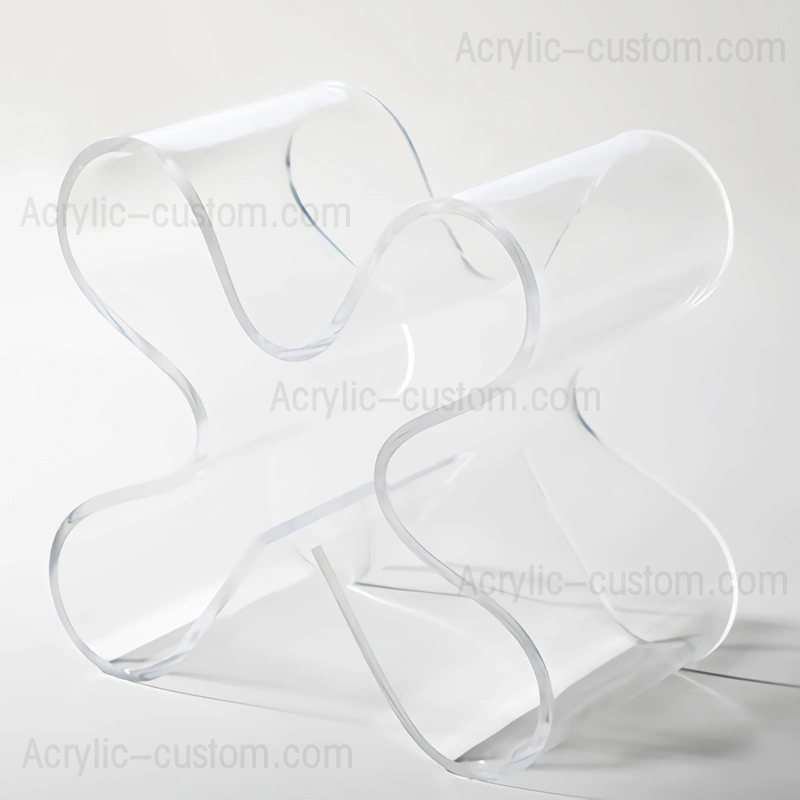 湾曲したワインラック - アクリルワインボトルホルダーディスプレイ