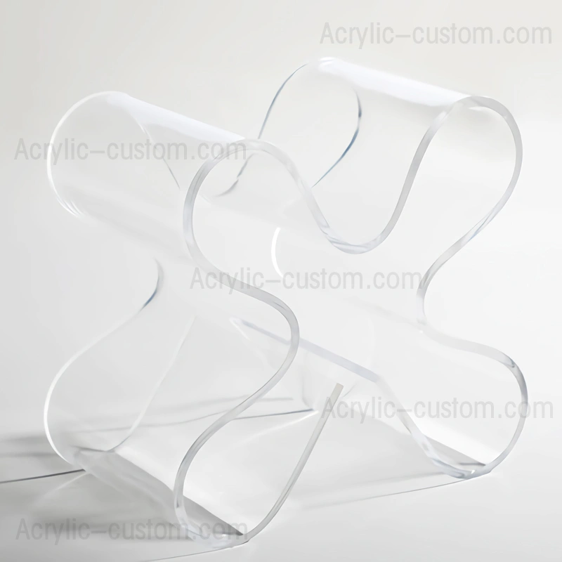 湾曲したワインラック - アクリルワインボトルホルダーディスプレイ