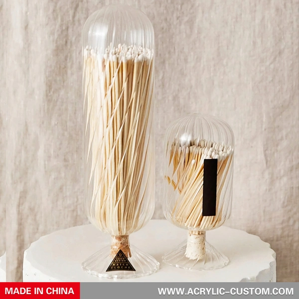 Match Cloche Jar - Clear Match Cloche With Striker