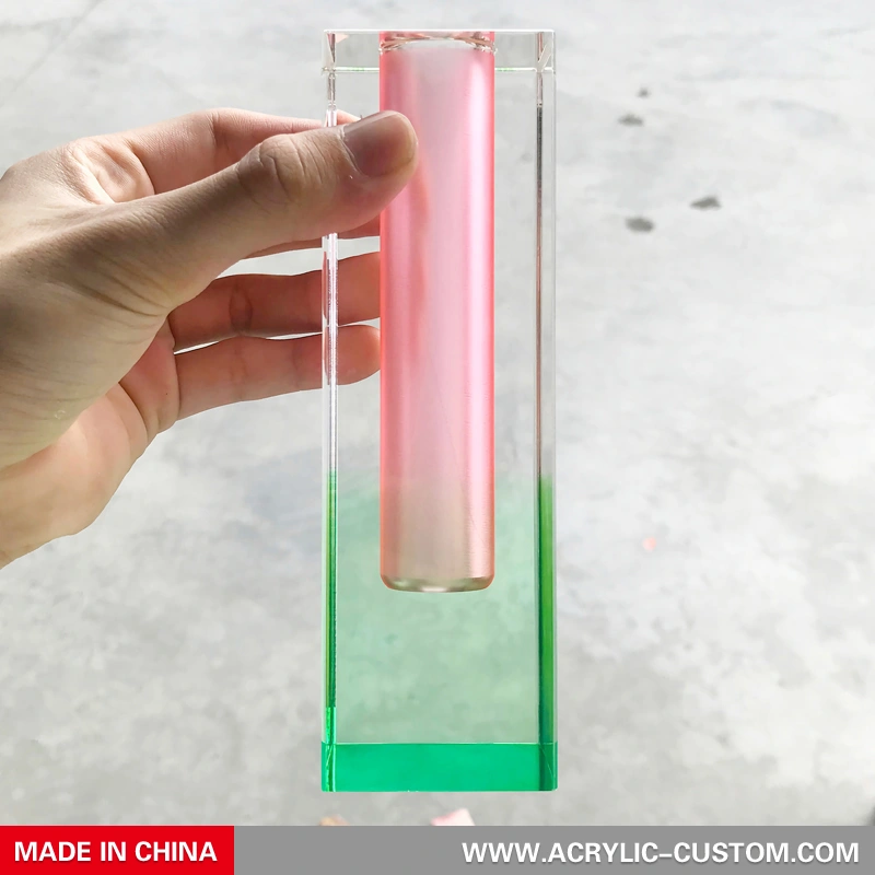 Acrylic Flower Vases - Rainbow Pillar Bud Vases