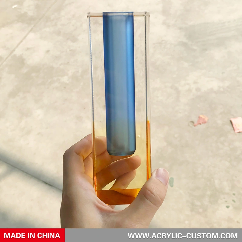 Clear Acrylic Vases - Rainbow Pillar Bud Flower Vases