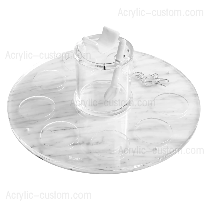 plato lucite simanim - plato redondo de seder con plato de miel