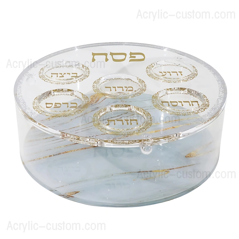 ペサック アクリル マッツァー ボックス - セダー プレート付きマッツァー ボックス