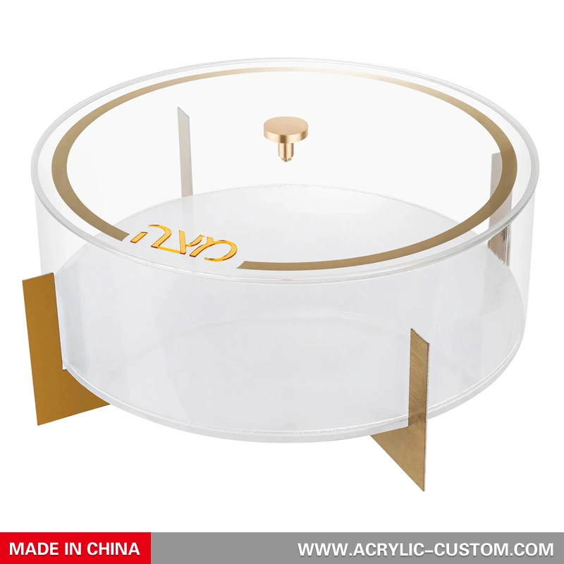 マッツァーホルダー - スタンド付きアクリルラウンドマッツァーボックス