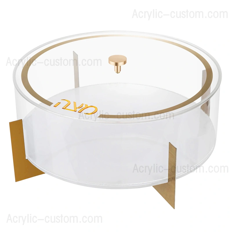 マッツァーホルダー - スタンド付きアクリルラウンドマッツァーボックス