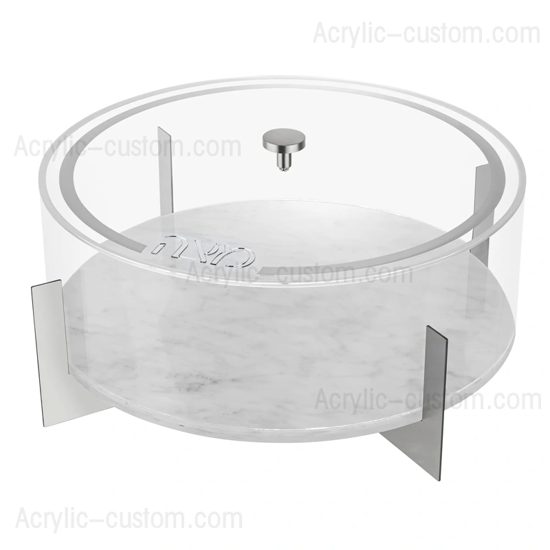 大理石のマット ホルダー - ルーサイト マット ラウンド ボックス