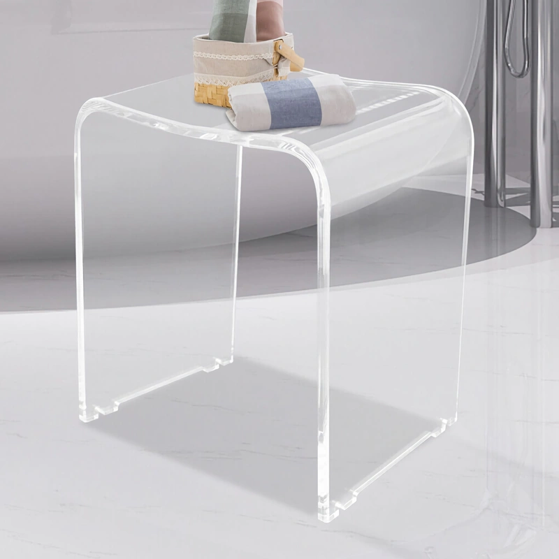 taburete de ducha de acrílico - taburete de ducha de baño de lucita transparente