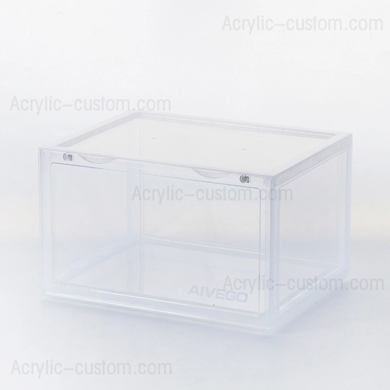 プラスチック製の積み重ね可能な靴箱-スニーカー収納ボックス