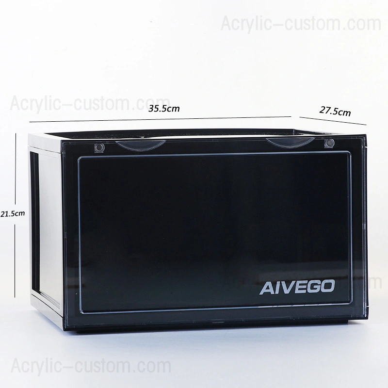 プラスチック製の積み重ね可能な靴箱-スニーカー収納ボックス