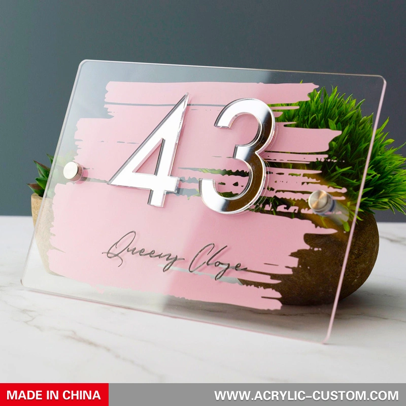 固定ミラーアクリル番号付きの家番号