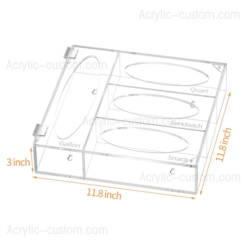 クリアジップロックバッグオーガナイザー-アクリル引き出し収納ボックス