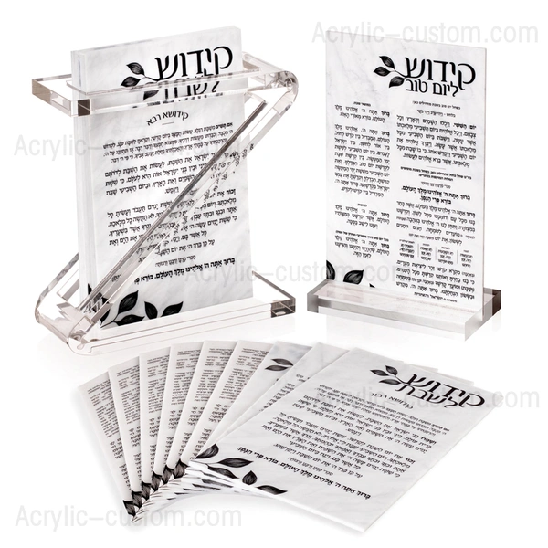 titular de kiddush lucita, juego de tarjetas de banco