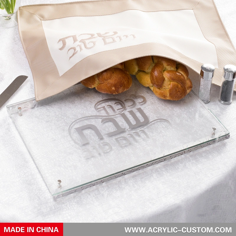 ルーサイトシャバットトレイ、シルバーカラボード