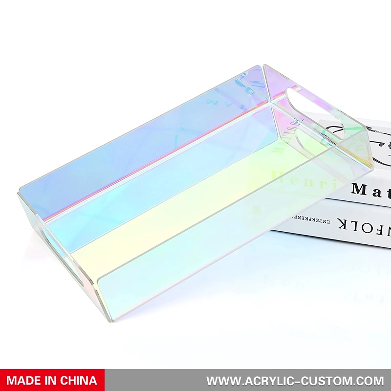 Rectangular Iridescent Dresser Tray | Perfume Organizer Makeup Trays