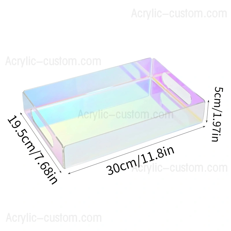 Rectangular Iridescent Dresser Tray | Perfume Organizer Makeup Trays