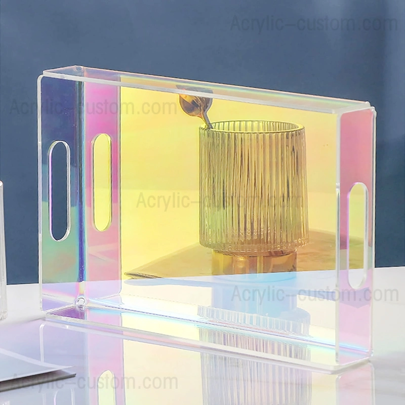Rectangular Iridescent Dresser Tray | Perfume Organizer Makeup Trays