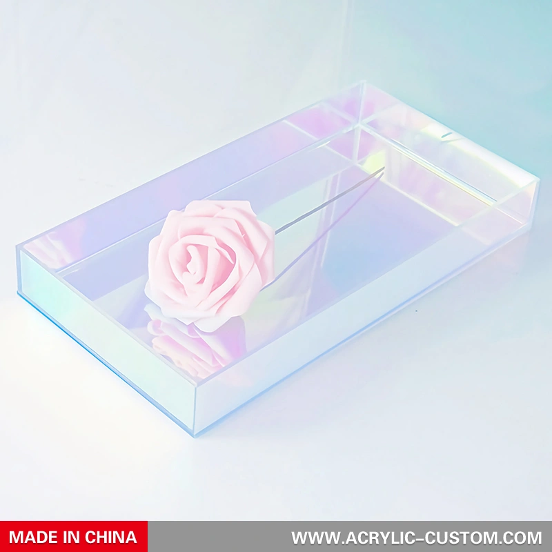 Beautiful Iridescent Dresser Perfume Tray Acrylic Decor Trays - Tray Organizer