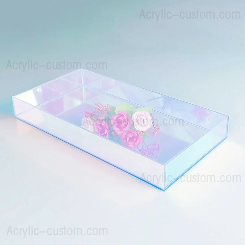 Beautiful Iridescent Dresser Perfume Tray Acrylic Decor Trays - Tray Organizer