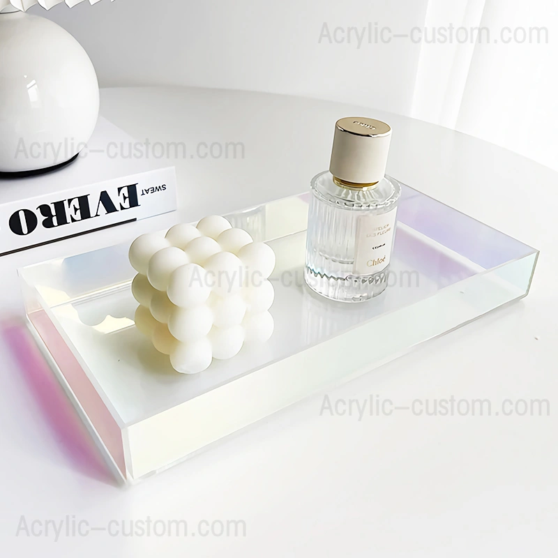 Beautiful Iridescent Dresser Perfume Tray Acrylic Decor Trays - Tray Organizer