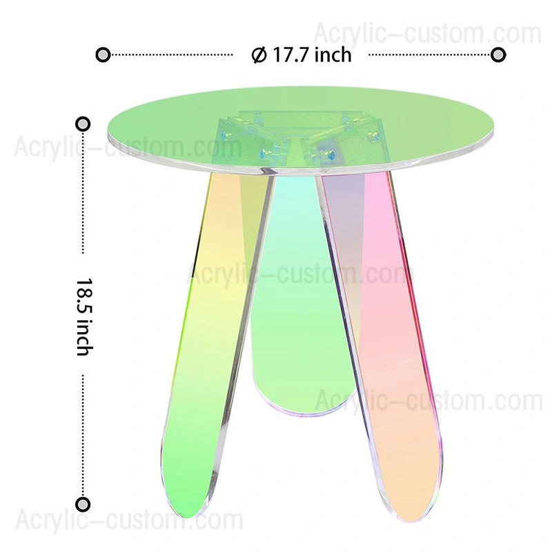 طاولة القهوة رينبو - طاولة قهوة مستديرة من الأكريليك