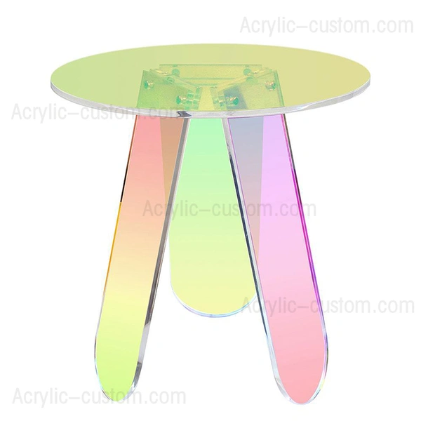 table basse arc-en-ciel - table basse ronde en acrylique